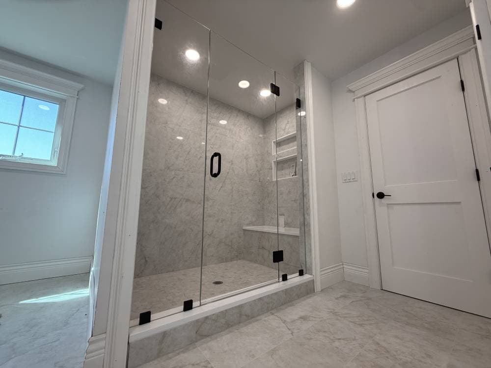 Custom frameless shower installation